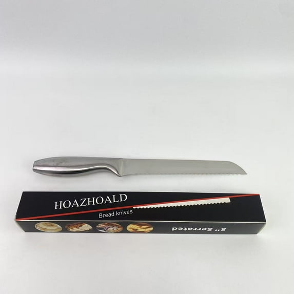 HOAZHOALD Bread knives,Serrated Bread Knife, Premium Stainless Steel Blade with Wave Edge, Full Tang Handle, Razor Sharp Knife for Bread, Durable Professional Kitchen Knife