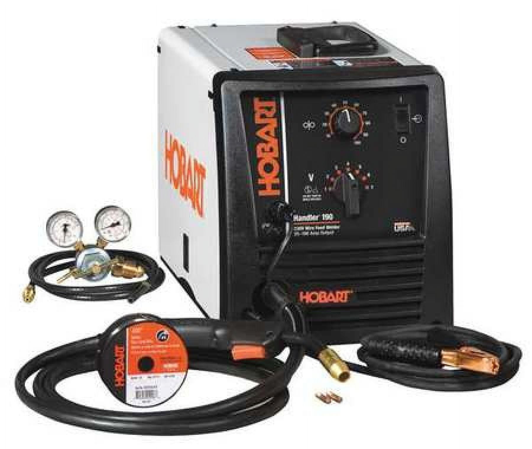 HOBART WELDERS HOBART 500554 Portable MIG Welder, Handler Series, 240VAC, 10 ft HR-100 Gun, Work Cable with Clamp