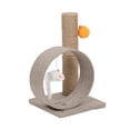 thumbnail image 1 of HOBBYZOO 13" Cat Tree Tower with Linen Circular Ring, Toys, Beige brown, 1 of 12