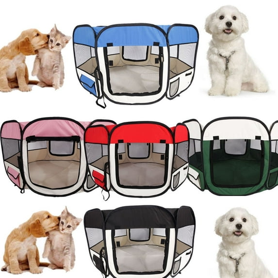 HOBBYZOO 57" Folding Pet Playpen, Green