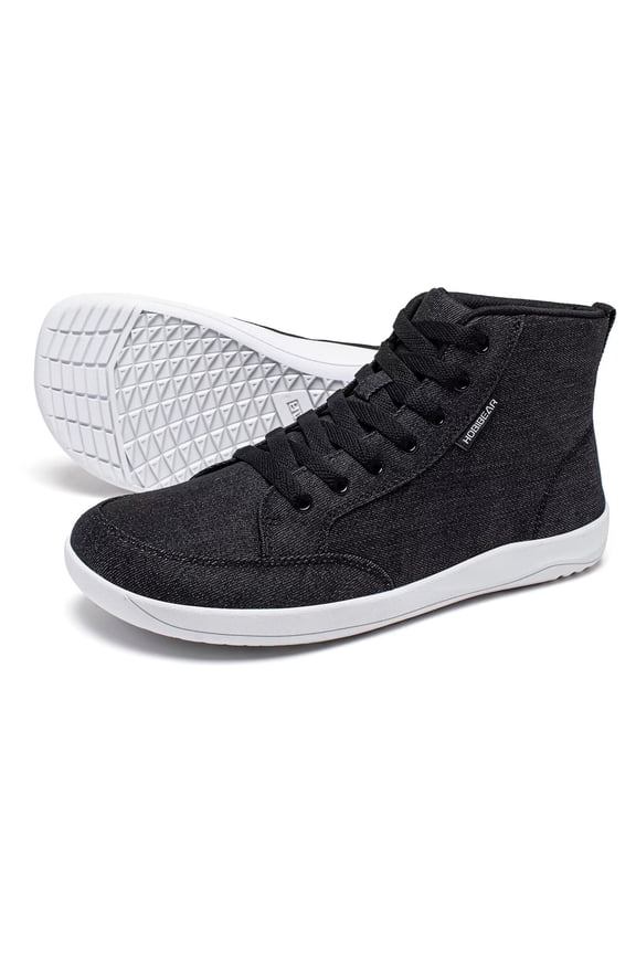 Barefoot Shoes for Women Men | Wide Toe Box | High Top Canvas | Comfortable Trail Running Sneaker