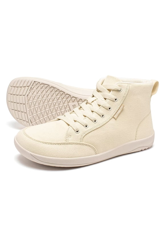 Barefoot Shoes for Women Men | Wide Toe Box | High Top Canvas | Comfortable Trail Running Sneaker