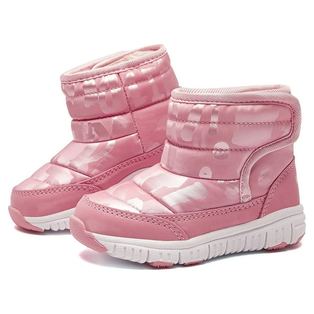 HOBIBEAR Boys Girls Toddler Snow Boots Waterproof Slip Resistant