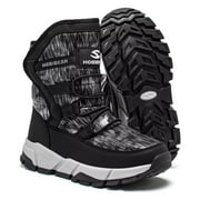 HOBIBEAR Boys Snow Boots Waterproof Outdoor Warm Slip girls Winter Shoes(Size Toddler 5.5-Big Kids 7)