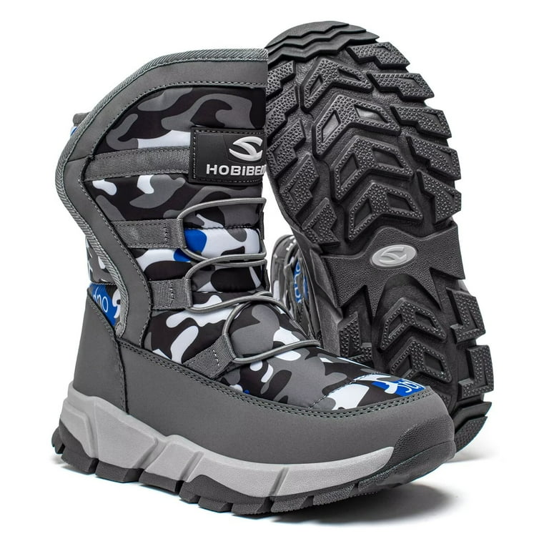 HOBIBEAR Boys Girls Insulated Fur Lined Waterproof Snow Boots