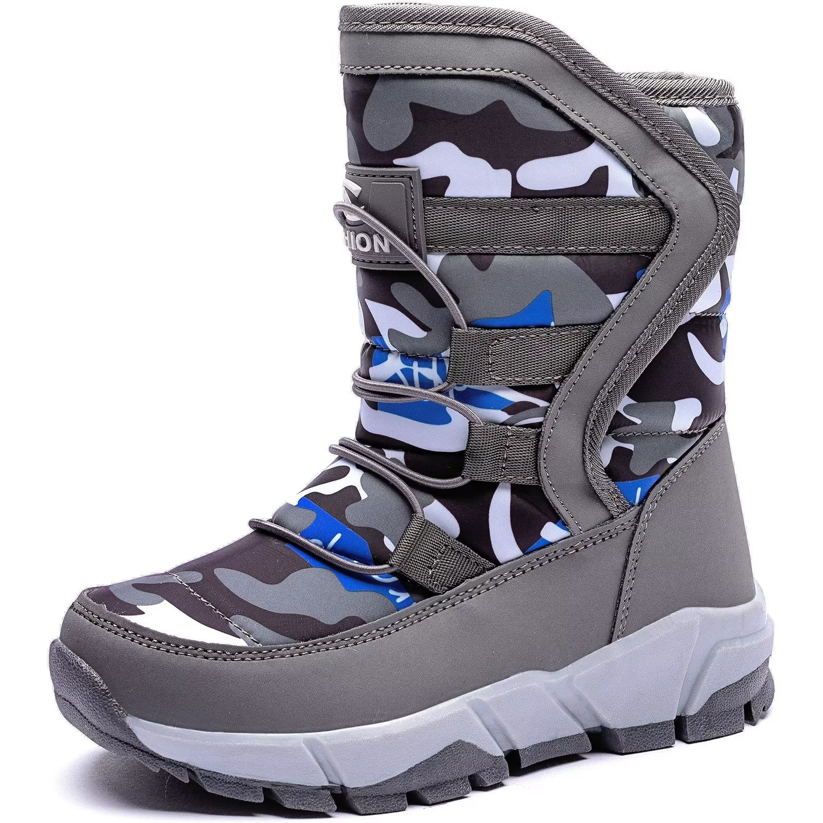 HOBIBEAR Boys Insulated Hiking Snow Boots, Winter Waterproof, Slip ...