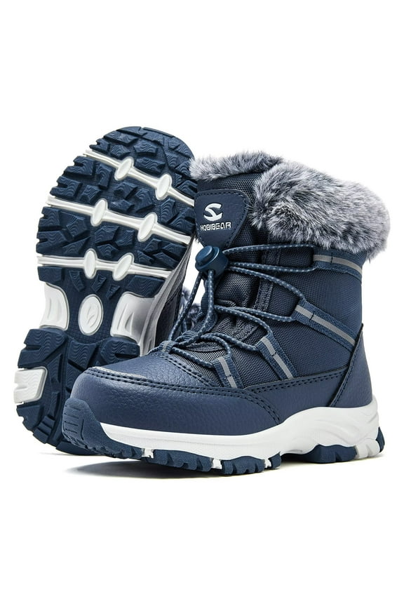 Boys Toddler Snow Boots Waterproof Slip Resistant Outdoor Winter Shoes(Toddler/Little Kids)