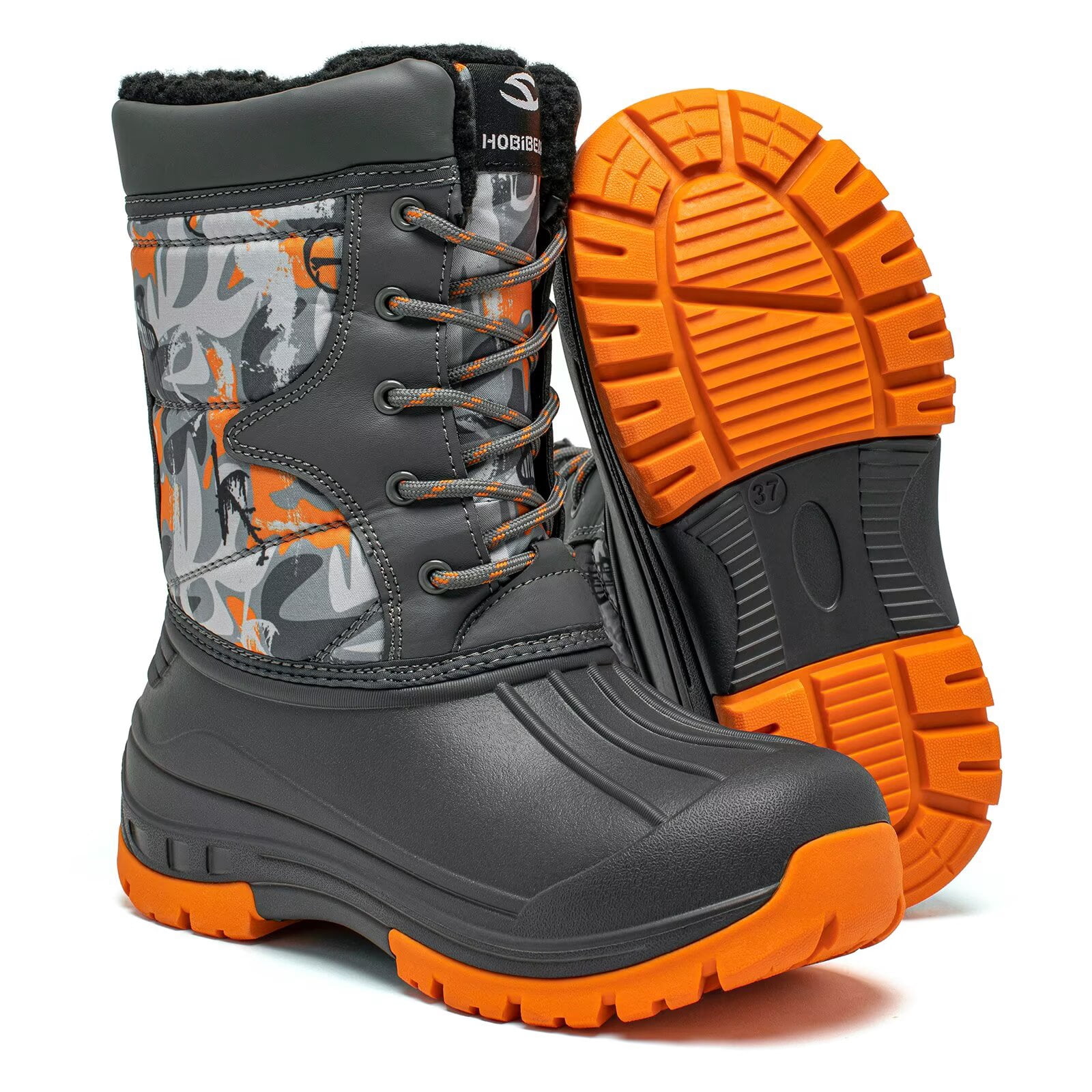 HOBIBEAR Boys' Waterproof Winter Snow Boots with Insulation for