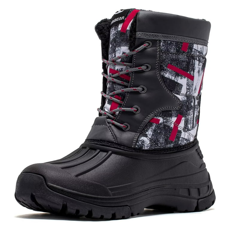 HOBIBEAR Boys' Waterproof Winter Snow Boots with Insulation