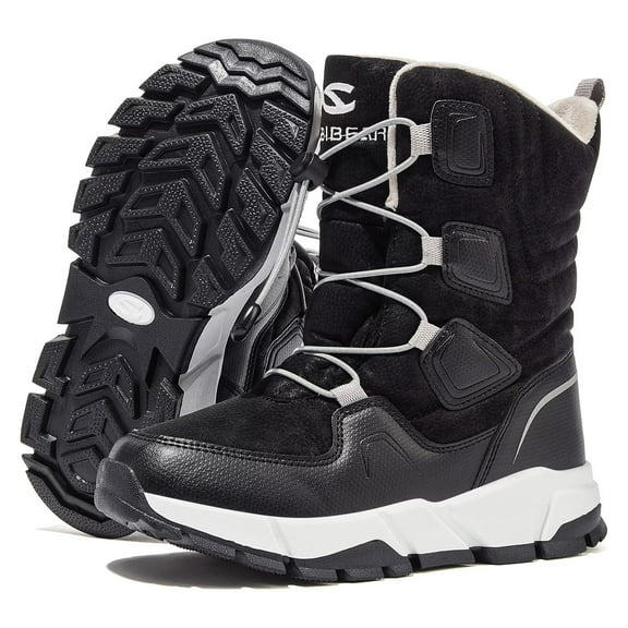 HOBIBEAR Kids Snow Boots Boys Girls Mid Calf Waterproof Warm Faux Fur Lined Insulated Winter Boots(Toddler/Little Kid/Big Kid)