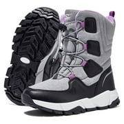 HOBIBEAR Kids Snow Boots Boys Girls Mid Calf Waterproof Warm Faux Fur Lined Insulated Winter Boots(Toddler/Little Kid/Big Kid)