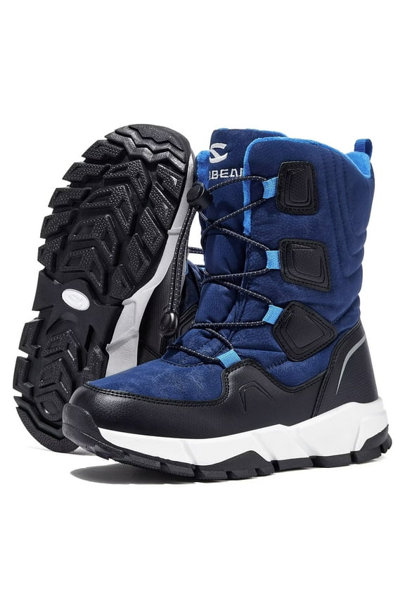 Kids Snow Boots Boys Girls Mid Calf Waterproof Warm Faux Fur Lined Insulated Winter Boots(Toddler/Little Kid/Big Kid)