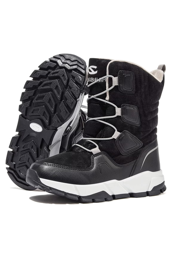 Kids Snow Boots Boys Girls Mid Calf Waterproof Warm Faux Fur Lined Insulated Winter Boots(Toddler/Little Kid/Big Kid)