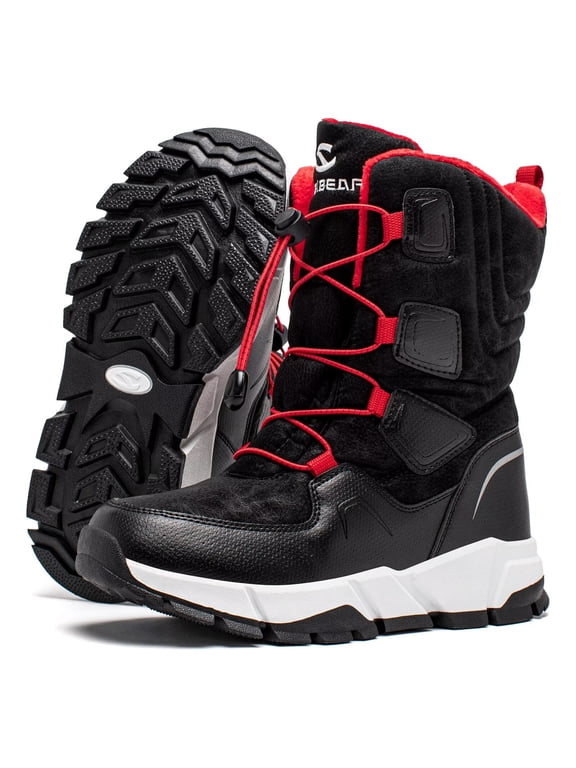 Kids Snow Boots Boys Girls Mid Calf Waterproof Warm Faux Fur Lined Insulated Winter Boots(Toddler/Little Kid/Big Kid)
