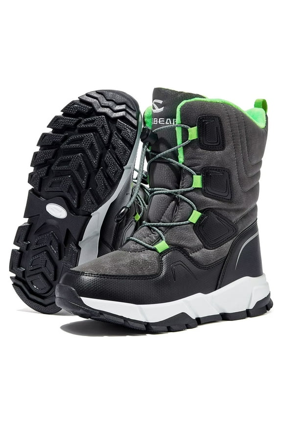 Kids Snow Boots Boys Girls Mid Calf Waterproof Warm Faux Fur Lined Insulated Winter Boots(Toddler/Little Kid/Big Kid)