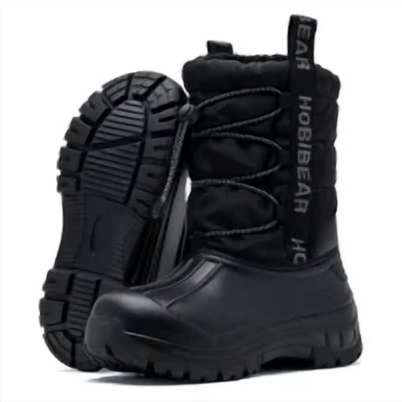 HOBIBEAR Kids Winter Snow Boots — Waterproof Mid-Calf Design, Cozy Faux Fur Lining, Durable Non-Slip Outsole, Perfect for Boys and Girls in Snowy Days and Outdoor Adventures