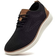 HOBIBEAR Men's Oxfords Shoes Knit Dress Sneakers Business Wingtip Casual Walking Shoes