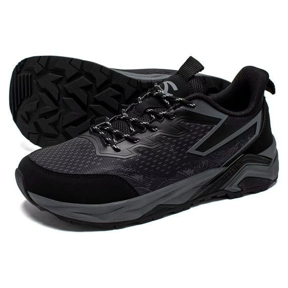 HOBIBEAR Men's Trail Hiking Shoes Wide Fit - Lightweight Low Top Breathable Sneakers for Walking, Trekking & Outdoor Adventure