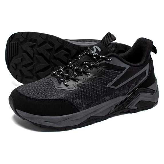 HOBIBEAR Men's Trail Hiking Shoes Wide Fit - Lightweight Low Top Breathable Sneakers for Walking, Trekking & Outdoor Adventure