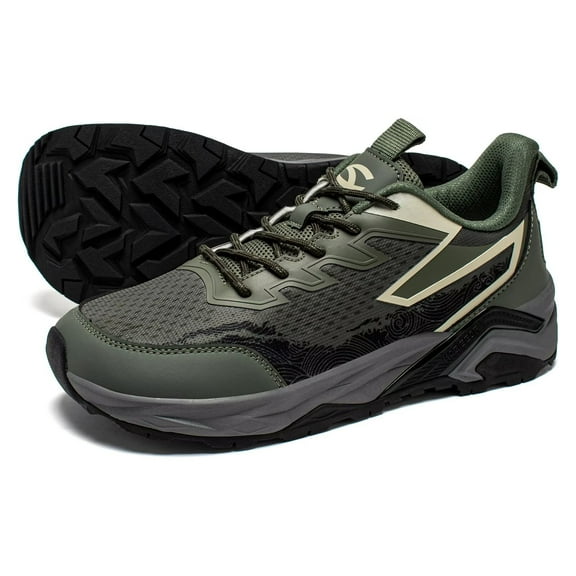 HOBIBEAR Men's Trail Hiking Shoes Wide Fit - Lightweight Low Top Breathable Sneakers for Walking, Trekking & Outdoor Adventure