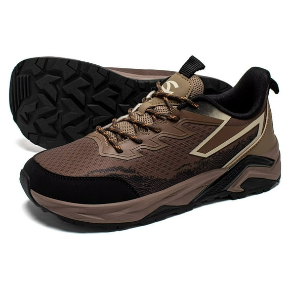 HOBIBEAR Men's Trail Hiking Shoes Wide Fit - Lightweight Low Top Breathable Sneakers for Walking, Trekking & Outdoor Adventure