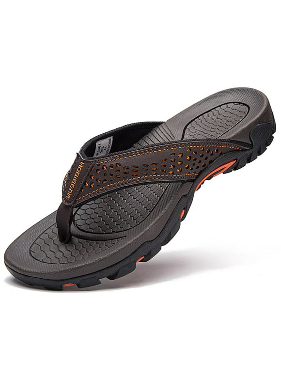 HOBIBEAR Mens Flip Flop Thong Sandals Indoor and Outdoor（Size 7.5-14Men）