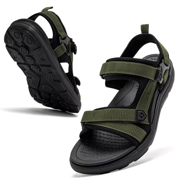 HOBIBEAR Mens Hiking Sandals with Arch Support Quick Drying Water Shoes