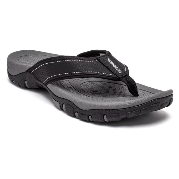 HOBIBEAR Mens Thong Sandals Arch Support Indoor and Outdoor Beach Flip Flop