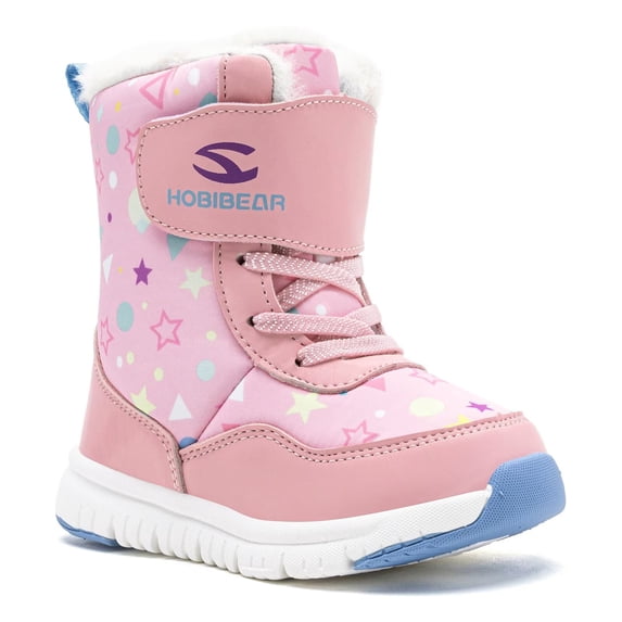 HOBIBEAR Toddler Boys Girls Snow Boots Winter Shoes Warm Lined Waterproof
