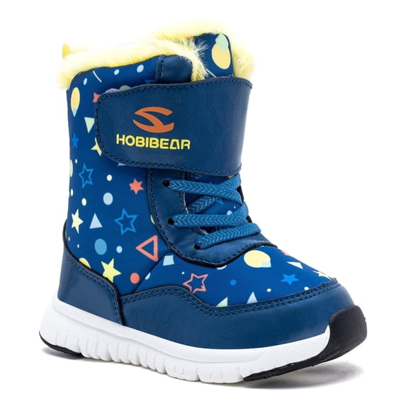 HOBIBEAR Toddler Boys Girls Snow Boots Winter Shoes Warm Lined Waterproof