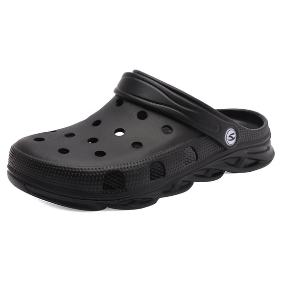 HOBIBEAR Unisex Garden Clogs Shoes Slippers Sandals for Men and Women Black,7.5 Women/6 Men