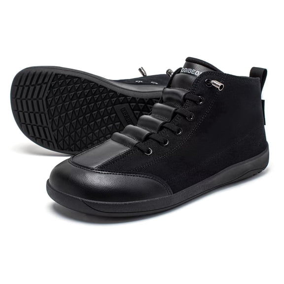 HOBIBEAR Women's Canvas Barefoot Boots: Zero-Drop, Wide-Width, Mid-Top Breathable Walking Footwear