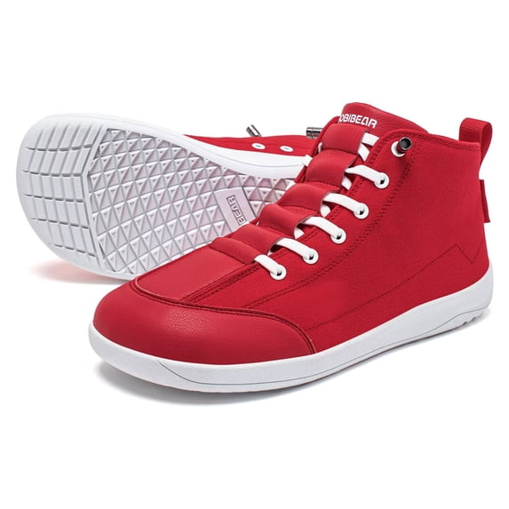 HOBIBEAR Women's Canvas Barefoot Boots: Zero-Drop, Wide-Width, Mid-Top Breathable Walking Footwear