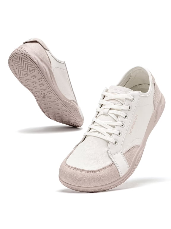 Women's Leather Barefoot Flats, Wide Toe Box, Ultra Thin Zero Drop Sole, Comfortable Lightweight Walking Shoes