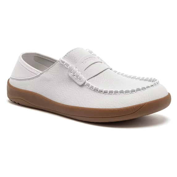 HOBIBEAR Women's Leather Loafers|Slip On Wide Toe Box Comfortable Barefoot Flats