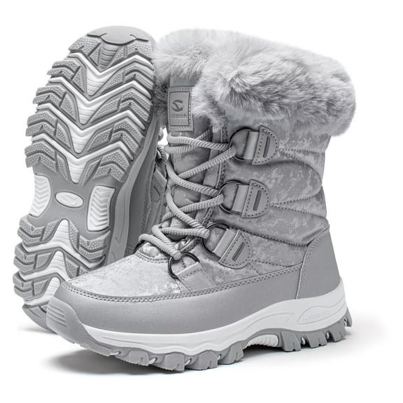 HOBIBEAR Women's Snow Boots Warm Insulated Faux Fur Lined Waterproof Mid-Calf Winter Boots
