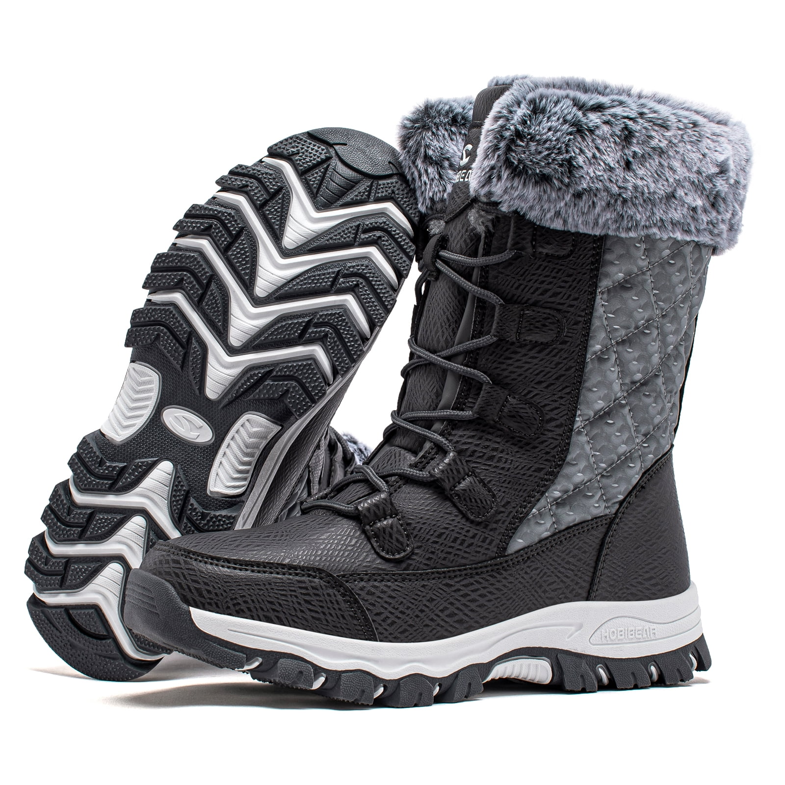 Boojoy Winter Boots Winter Snow Boots Compatible Men And Women Fur Lining  Waterproof Slip On Outdoor Warm Ankle Boots Sl