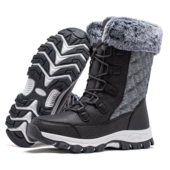 HOBIBEAR Women's Snow Boots Waterproof Slip Resistant Anti-Slip Cold Weather Winter Shoes