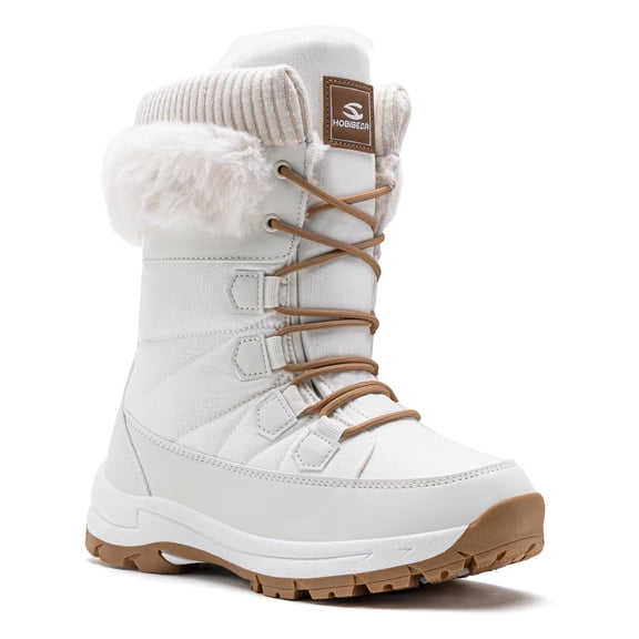 HOBIBEAR Women's Waterproof Winter Snow Boots Lightweight Warm Faux Fur Lined Mid-Calf Booties