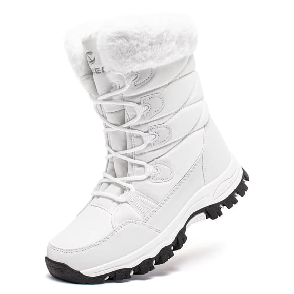 HOBIBEAR Women's Waterproof Winter Snow Boots Lightweight Warm Faux Fur Lined Mid-Calf Booties
