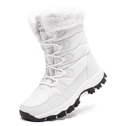 GUBARUN Women's Waterproof Winter Snow Boots Lightweight Warm Faux Fur Lined Mid-Calf Booties