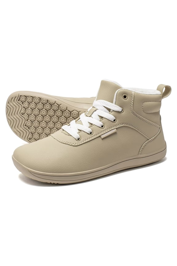 Women's Wide High-Top Barefoot Sneakers | Men's Mesh Lined Comfortable Ankle Bootie | Minimalist Zero Drop Sole