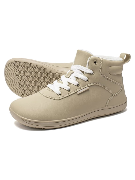 Women's Wide High-Top Barefoot Sneakers | Men's Mesh Lined Comfortable Ankle Bootie | Minimalist Zero Drop Sole