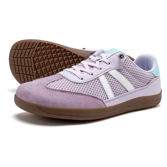 HOBIBEAR Women's Wide-Toe Casual Sneakers: Breathable Mesh-Synthetic Leather Upper, Lightweight Non-Slip Walking Shoes