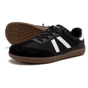 Women's Wide-Toe Casual Sneakers: Breathable Mesh-Synthetic Leather Upper, Lightweight Non-Slip Walking Shoes