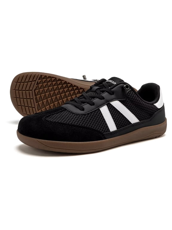 Women's Wide-Toe Casual Sneakers: Breathable Mesh-Synthetic Leather Upper, Lightweight Non-Slip Walking Shoes