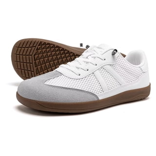 HOBIBEAR Women's Wide-Toe Casual Sneakers: Breathable Mesh-Synthetic Leather Upper, Lightweight Non-Slip Walking Shoes