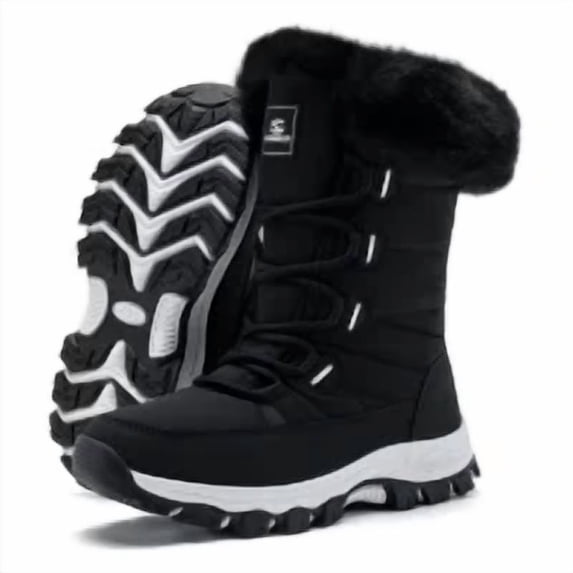 HOBIBEAR Women's Winter Snow Boots — Water Resistant, Faux Fur Lined, TPR Non-Slip Sole, Mid-Calf Outdoor Warm Shoes