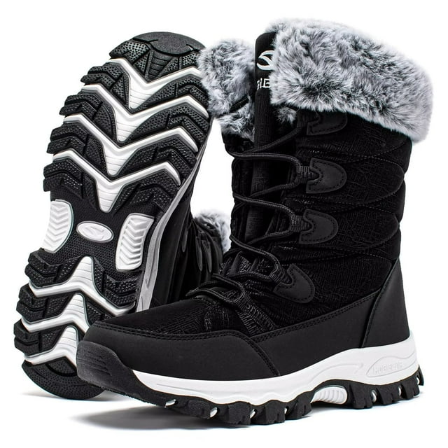 HOBIBEAR Women's Winter Waterproof Slip Resistant Snow Boots Warm Faux