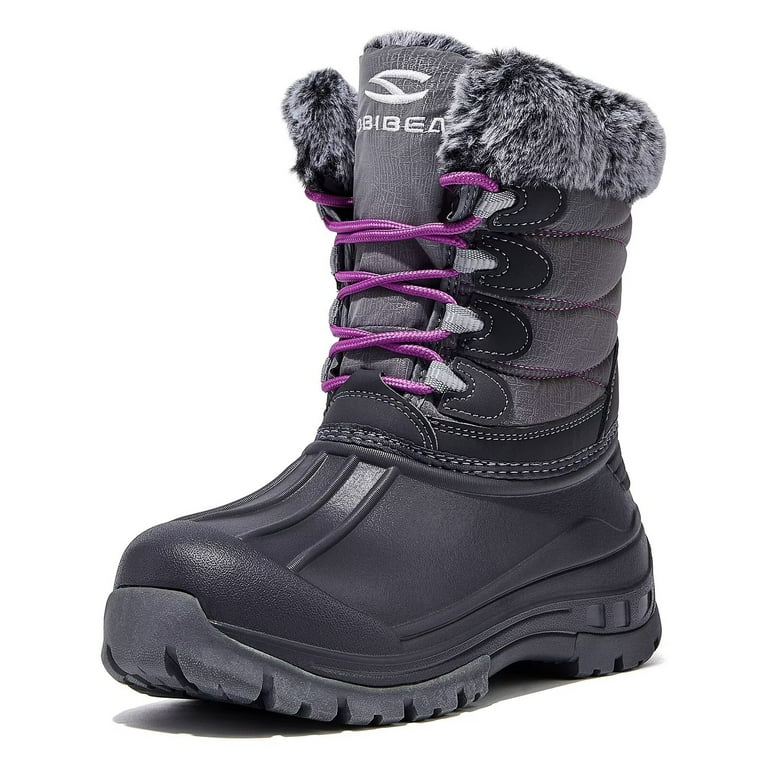 Gubarun Womens Waterproof Winter Snow Boots Anti Slip Warm Duck Boots Outdoor Mid Calf Booties Women s Size 7 Gray